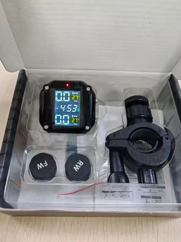 JAPC Accesorios TPMS Digital para Motocicletas – Monitor de Presión con Alarma Sonora y Visual, Resistente al Agua