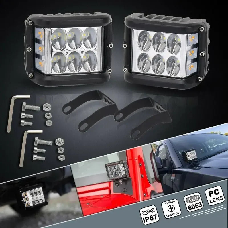 JAPC Accesorios Faros LED Estroboscópicos para Todoterreno 12V – Compatible con ATV, Scooter y Motocicleta