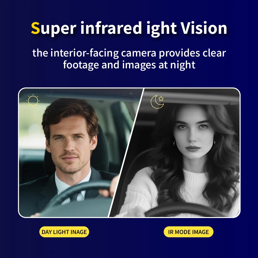JAPC Accesorios Dash Cam HD 1080P 3 Lentes – Cámara Delantera, Interior y Trasera con Visión Nocturna y G-Sensor