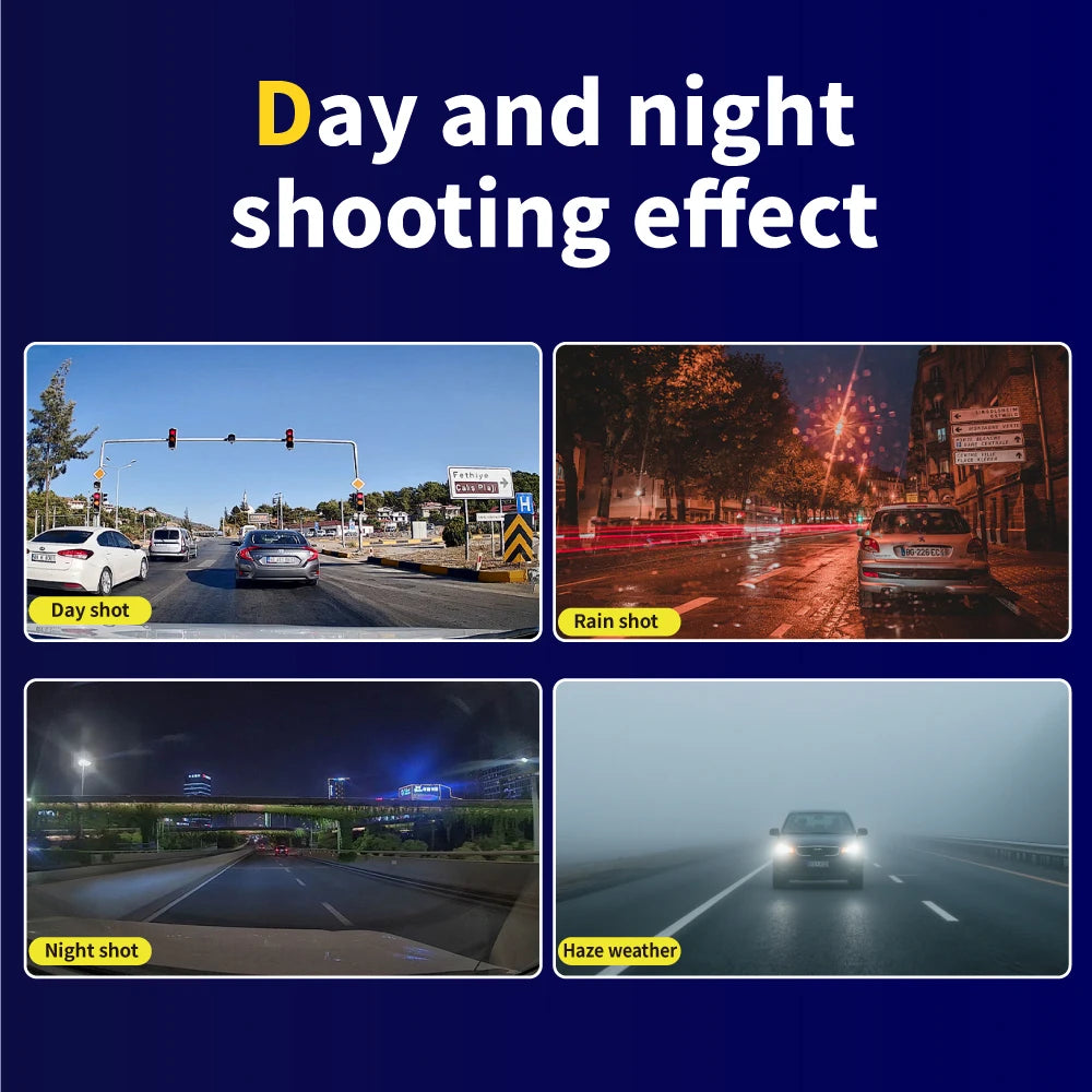 JAPC Accesorios Dash Cam HD 1080P 3 Lentes – Cámara Delantera, Interior y Trasera con Visión Nocturna y G-Sensor