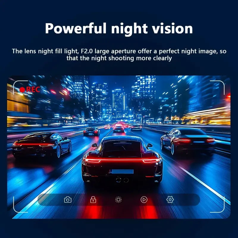 JAPC Accesorios Dash Cam HD 1080P 3 Lentes – Cámara Delantera, Interior y Trasera con Visión Nocturna y G-Sensor